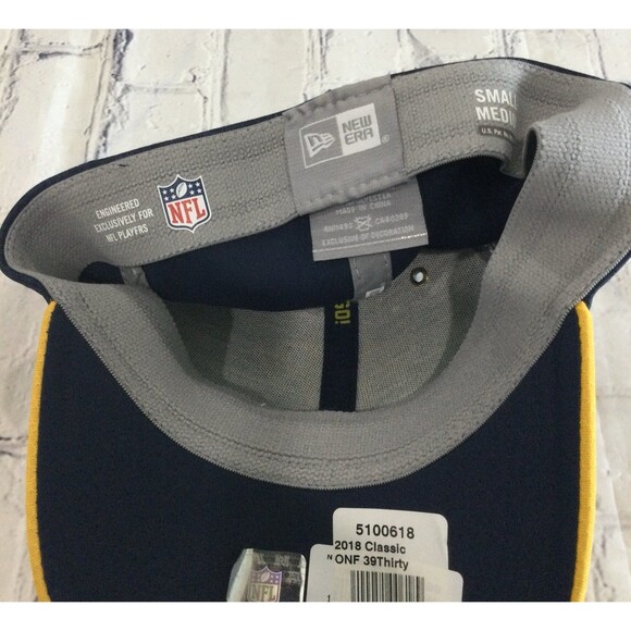 New Era Cap Hat Men's Size SM Blue Gold Fitted 2018 Green Bay Packers 39Thirty - Picture 7 of 10